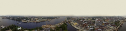 Остров Серный (строительство моста и наб. Макарова). Фотография.