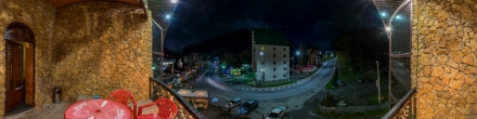 Ночной Домбай. Вид из отеля (511). Фотография.