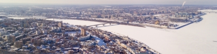 Панорама Нижнего Новгорода, площадь Минина и Пожарского. Фотография.