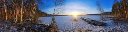 Рассвет над Ласковским озером. Ласково. Фотография.