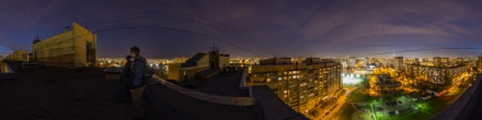 Ночью на крыше. Москва. Фотография.