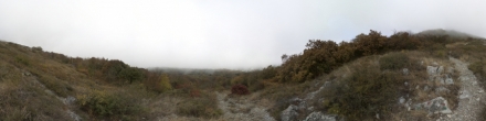 Склон Машука. Туман. Фотография.