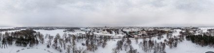 Над парком &quot;Подзеленье&quot;, зима. Ярославль. Фотография.