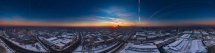 Закат стройпорт. Ижевск. Фотография.