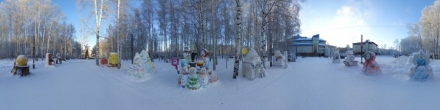 Аллея снеговиков 2020-21 при -40. Ханты-Мансийск. Фотография.