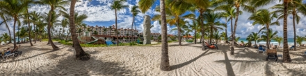 Среди пальм пляжа отеля Occidental Caribe.. Пунта Кана. Фотография.