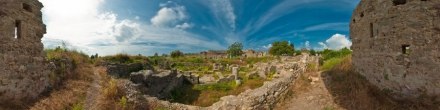 Древнегреческий город Сиде. Фрагмент стены. Фотография.