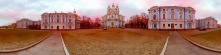 Petersburg, SMOLNY CATHEDRAL, Stereo 3D Panorama (Anaglyph). Фотография.