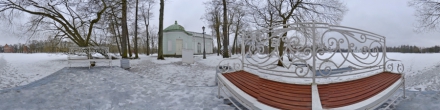 Царское село, Скамья, Зал на острову. Пушкин. Фотография.
