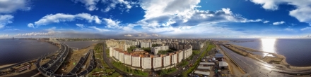 ЗСД. Строительство развязки с наб. Макарова. (небо взял с этого сайта). Санкт-Петербург. Фотография.