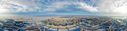 У метро Приморская зимой. Санкт-Петербург. Фотография.