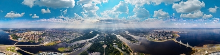 Крестовский остров утром у стадиона. h=500m. Санкт-Петербург. Фотография.