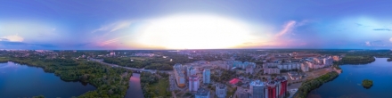 Закат в Московском микрорайоне. Фотография.