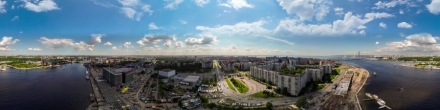 2017 Строительство продолжения наб. Макарова над яхт-клубом в створе Наличной.. Санкт-Петербург. Фотография.