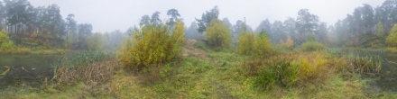 Парк в тумане. Челябинск. Фотография.