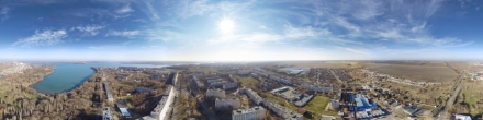 Въезд в поселок с высоты. Фотография.