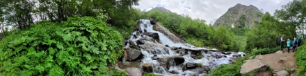 Чучхурский водопад. Домбай. Фотография.