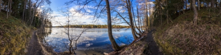 Озеро Омчино. Красивый вид.. Луга. Фотография.