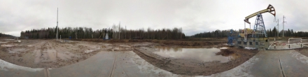 Добыча нефти. Месторождение Кизим. Фотография.
