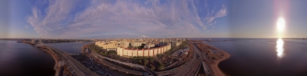 Строительство развязки ЗСД и наб. Макарова. Санкт-Петербург. Фотография.
