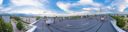 На крыше Школьной 21 г.п. Дубровка. Фотография.