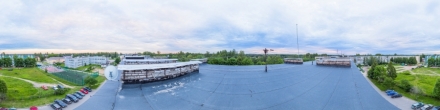 На крыше ул. Томилина 3 (вид на ул. школьная 19). Дубровка. Фотография.