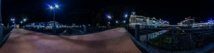 Роза хутор ночью, Пешков мост. Фотография.