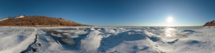 Ледяной берег. Таганрог. Фотография.