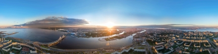 Рассвет на Кораблестроителей. h=409 m. Санкт-Петербург. Фотография.