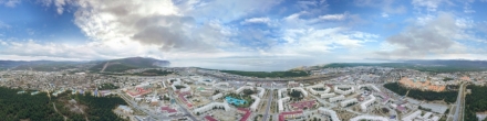 Вид на Северобайкальск с воздуха. Северобайкальск. Фотография.
