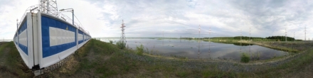 Подстанция. Высокая вода. Ханты-Мансийск. Фотография.
