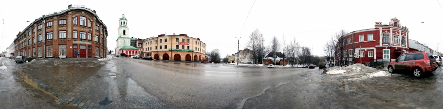 Киров панорама улиц. Панорама ул Казанская Спасская Киров. Ул.Спасская 15 Киров панорама