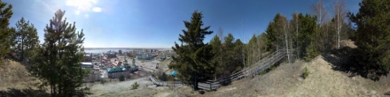 Самарово. Ул. Гагарина и площадь Свободы с холма. Фотография.