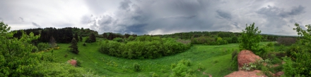 Предгрозовая панорама с Красных каменных грибов. Кисловодск. Фотография.