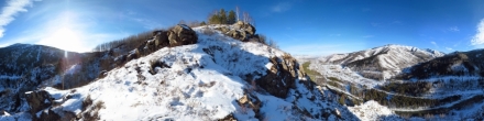 Зимний пейзаж сёл Белого Луга и Кедровки. Фотография.