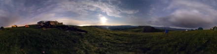 Ночная панорама на плато Большой Бермамыт. Плато Бермамыт. Фотография.