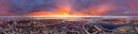 2020 Закат над парком Декабристов h=300m. Санкт-Петербург. Фотография.