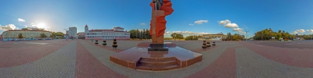 Памятник В.И. Ленину и одноименная Площадь. Мозырь. Фотография.