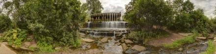 100 самых интересных достопримечательностей Удмуртии:" Искусственный водопад на реке Старая Кенка". Фотография.