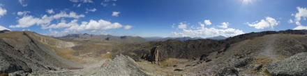 Вид на долину с Каменных Грибов. Эльбрус. Фотография.
