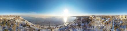 Зимний Приморский парк с высоты. Таганрог. Фотография.