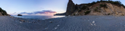 Закат на пляже мыса Фиолент. Фотография.
