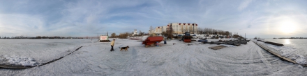 *** 2015-04-07 река Кузнечиха, протока Северной Двины, вид на Соломбалу и Архангельск. Архангельск. Фотография.