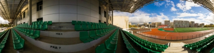 Стадион &quot;Локомотив&quot;, на трибуне. Челябинск. Фотография.