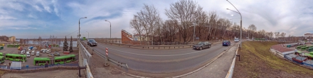 Площадь Примостовая и въезд на мост. Мозырь. Фотография.