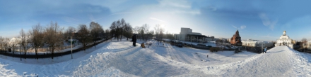 Козлов вал Обзорная площадка Зимой вид на Золотые Врота. Фотография.