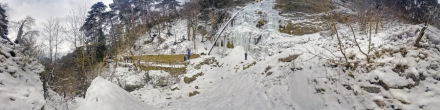 Водопад Учан-Су, зима. Фотография.