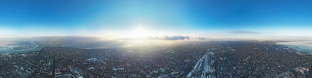 Таганрог зимой с высоты. Фотография.